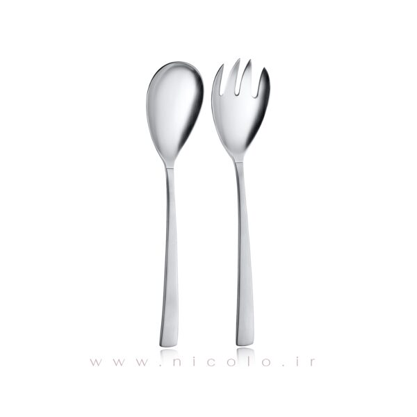 قاشق چنگال سالاد نیکولو مدل شیکاگو مات - Image 1