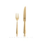 کارد و چنگال ۱۲ پارچه نیکولو مدل رویال طلایی براق (جعبه نفیس)