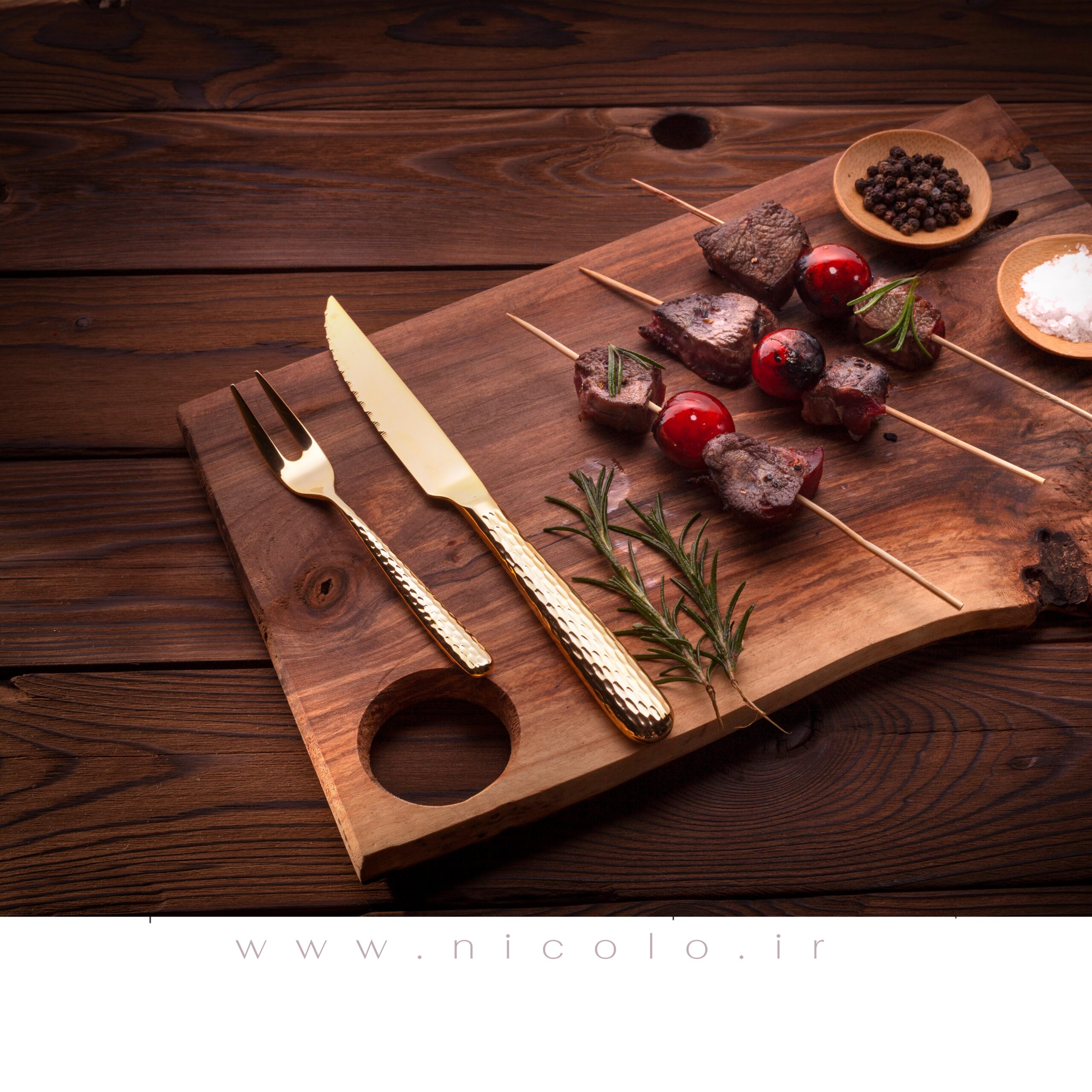سرویس قاشق و چنگال ۹۵ پارچه نیکولو مدل برلیان طلایی
